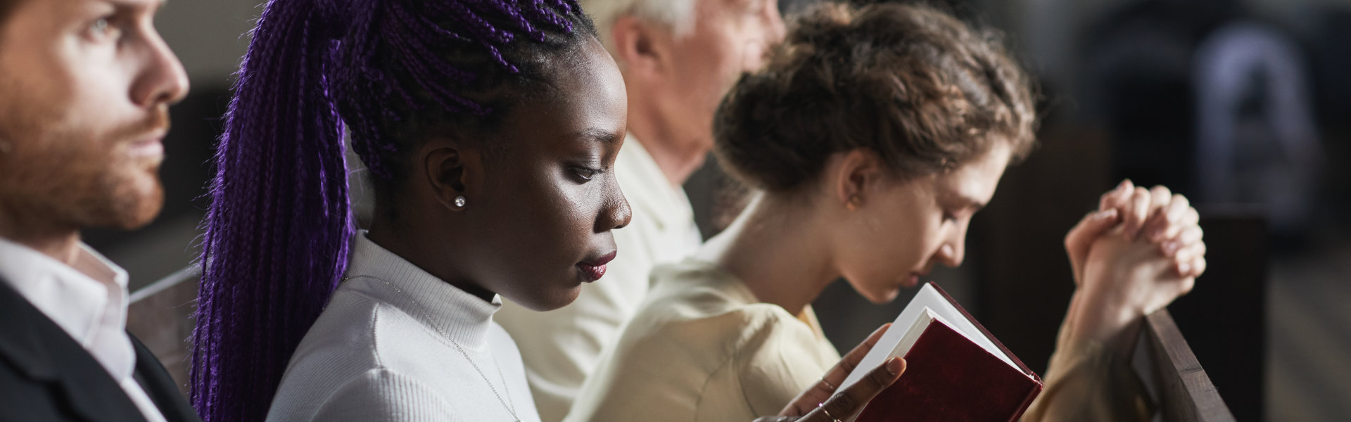 a woman praying
